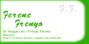 ferenc frenyo business card